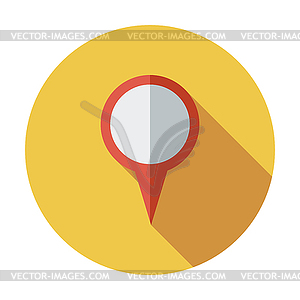 Map pointer single flat icon - vector clipart