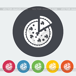 Pizza flat icon - stock vector clipart