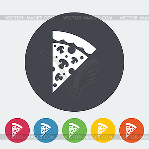Пицца плоский значок - векторный дизайн