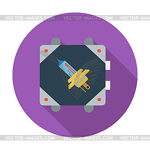 Xenon car lamp flat icon - vector image