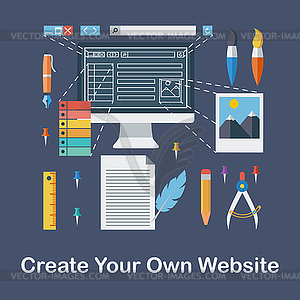 Create your own website - vector clip art