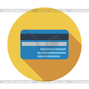 Credit card single flat icon - vector clipart