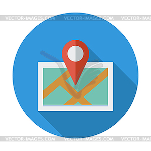 Map with pin - vector clipart / vector image