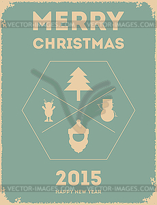 Merry Christmas Greeting Card - vector clip art