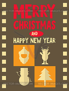Merry Christmas Greeting Card - vector clip art