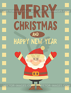 Merry Christmas Greeting Card - vector image