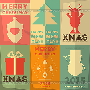 Merry Christmas Greeting Card - vector clipart