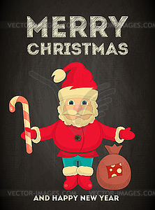 Merry Christmas Greeting Card - vector image