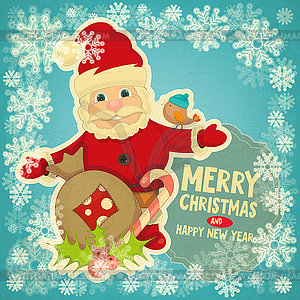 Merry Christmas Greeting Card - vector image