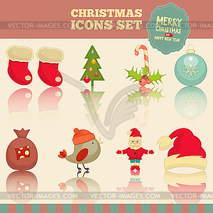 Christmas Icons Set - vector EPS clipart
