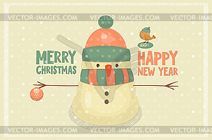 Merry Christmas Greeting Card - vector clipart