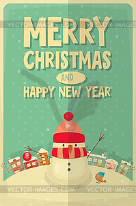 Merry Christmas Greeting Card - vector image