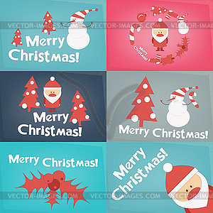 Merry Christmas Greeting Card - vector image