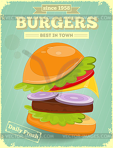 Fast food poster - vector image