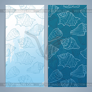 Flayers with seashells - vector image
