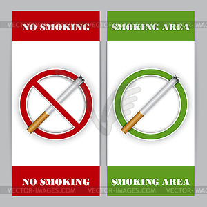 No smoking and Smoking area signs - vector clip art