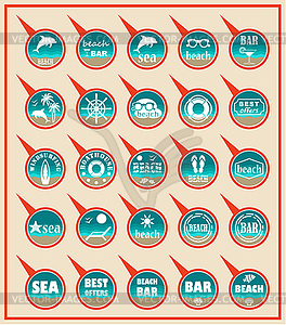 Set of beach map pointers - royalty-free vector image