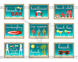 Beach set icons - vector clip art