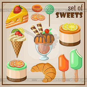 Set of sweets - vector clipart