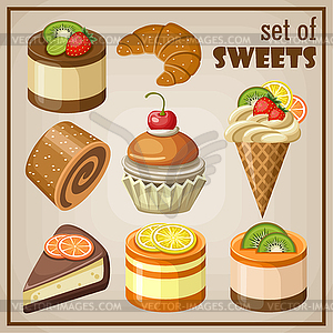 Set of sweets - vector clipart