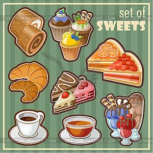 Set of sweets - vector image