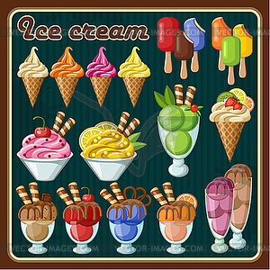 Set of ice cream - vector image