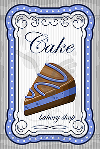 Vintage cake poster - vector image