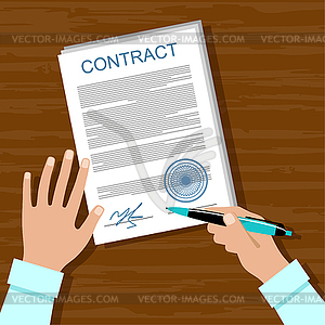 Signing contract. Business meeting - vector EPS clipart