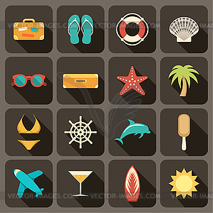 Flat icons set for Web and Mobile Applications - vector clipart