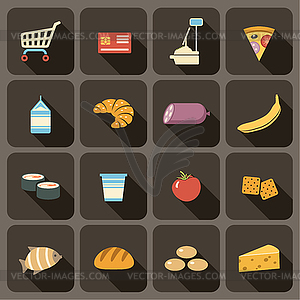 Flat icons set for Web and Mobile Applications - vector clip art