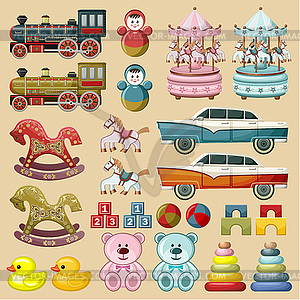 Set of toys - vector clip art