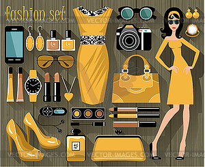 Fashion set in style flat design - vector clipart / vector image