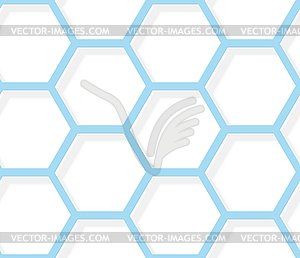 Seamless pattern - White and blue hexagonal texture - vector image