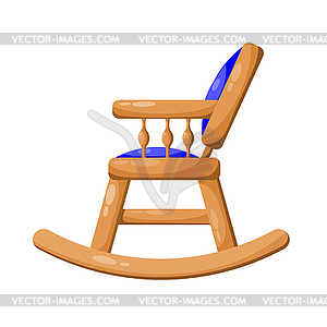 Blue wooden rocking chair . i - vector clipart