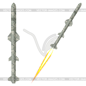 Military two-stage rockets. illustr - vector clipart