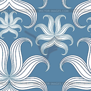 Seamless abstract floral pattern. . Blue Desi - vector image