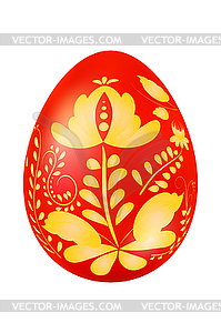 Пасхальное яйцо с элементами традиционного русского - клипарт в векторном виде