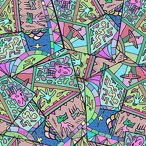Seamless texture with print style tribal. Ethnic - vector clip art