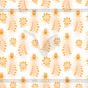 Seamless background with orange abstract floral - vector image