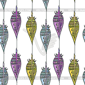 White seamless texture with colorful ornaments of - vector clipart / vector image