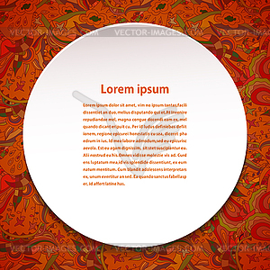 Round design element field for text on red - vector image