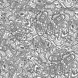 Seamless texture of black and white color with prin - vector clip art