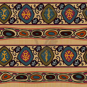 Seamless ethnic pattern with flowers.  - vector EPS clipart