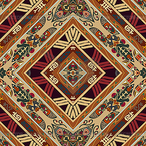 Seamless background of floral ornament with - vector clipart