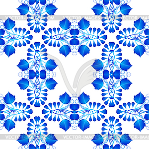 Seamless blue pattern in Russian traditional - vector EPS clipart