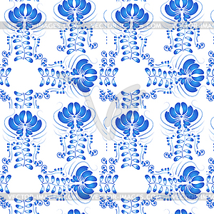 Seamless pattern in Russian traditional style. Gzhe - vector clipart