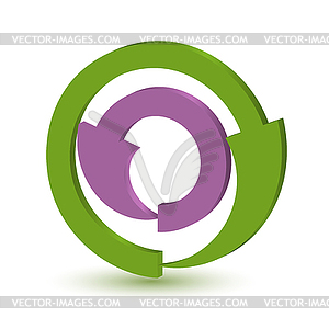 Icon three-dimensional arrow. Logo.  - vector image