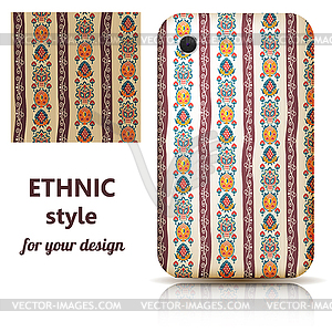 Set of seamless texture and phone cover decorated i - vector EPS clipart