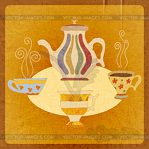 Retro background tea.  - vector image