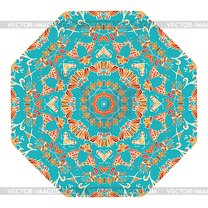 Blue design element in form of kaleidoscope ornamen - vector clipart